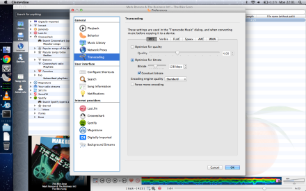 Transcoding settings.