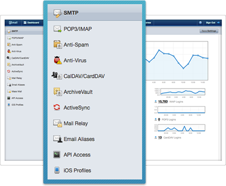 WebAdmin screenshot showing server configuration options set-able from within a web browser.