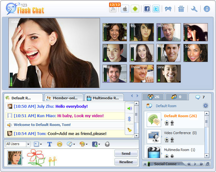 chat rooms powered by 123 flash chat