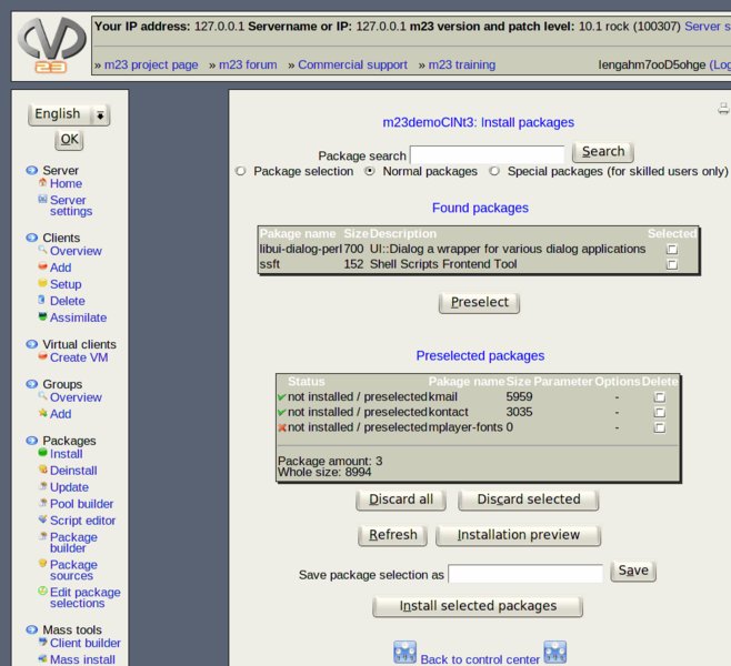 Installation of additional software.